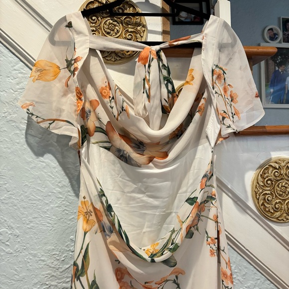 Floral Cowl Neck Dress - Picture 6 of 11